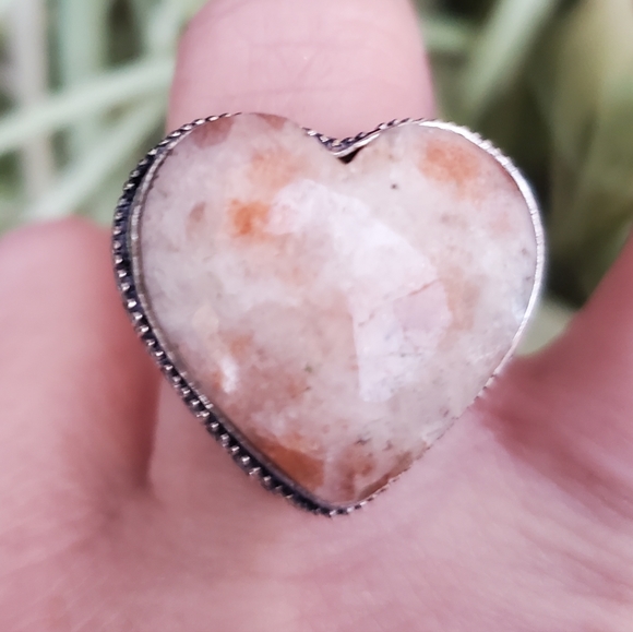 New Heart Shaped Sunstone 925 Silver Ring. - Picture 11 of 16